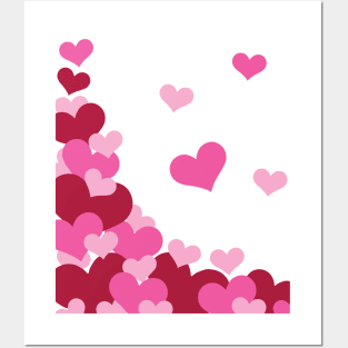 Hearts | Love | Pink | White Posters and Art